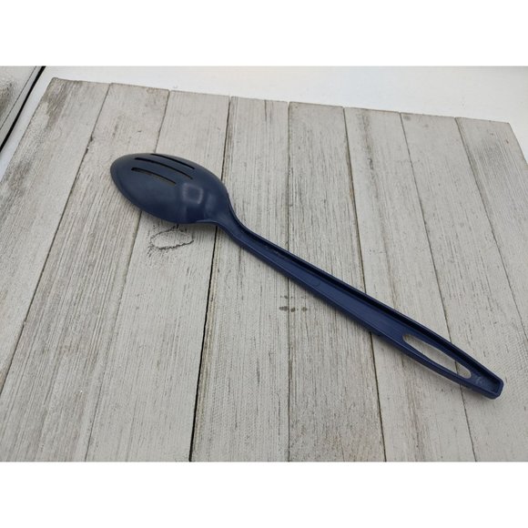 Navy Blue #3 Nylon Plastic Slotted Spoon 11" - Picture 4 of 6